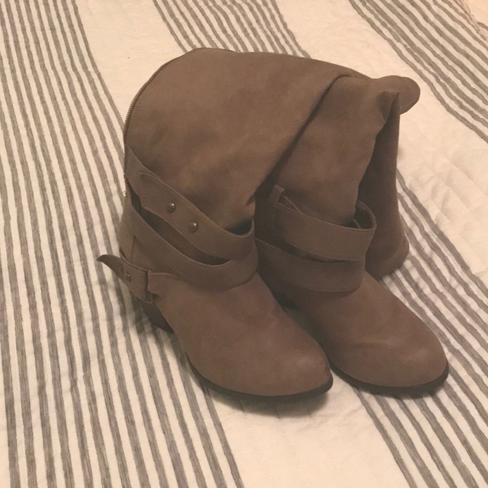 Brown suede boots